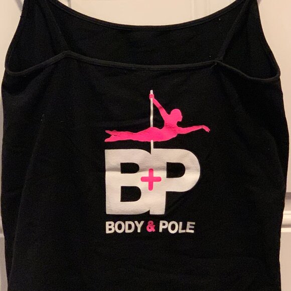Body & Pole NYC Nikibiki Pole Dance Studio Merch Logo Spaghetti Stretch Tank Top - Picture 1 of 6